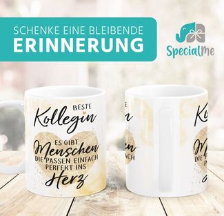 SpecialMe Tasse Kaffee-Tasse Beste Kollegin Herz Geschenkidee Arbeitskollegin, Keramik