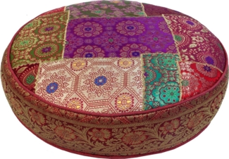 Guru-Shop Sitzkissen Orientalisches rundes Patchwork Kissen 50 cm,..