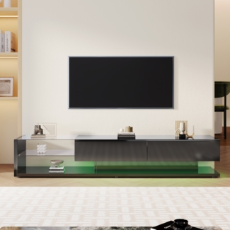 TV-Schr?nke, Lowboards, Hochglanz-Wohnzimmerm?bel. Glastrennw?nde und variable LED-Beleuchtung. Es verbindet natrlichen, rustikalen Stil mit modernem Design.