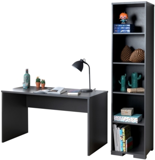 Beimöbel Set Kariotta Möbelset Holzwerkstoff Anthrazit/Buche