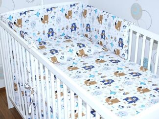 Primawela Babybettwäsche Baby Bettset - 6 teiliges Set mit Chiffon Himmel Bettwäsche Nestchen