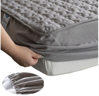 REDOM Spannbettlaken Matratzenschoner atmungsaktive Baumwollauflage Matratzenbezug, Baumwolle, Gummizug: rundum, (1 Stück), 90X200CM Schutz vor Staub, Flecken, für Matratzen bis 28 cm