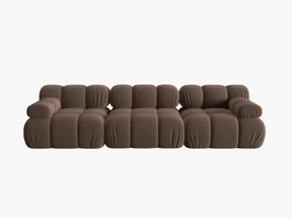 Micadoni Modulares Sofa Bellis 3-Sitzer Samtstoff Braun