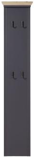 Garderobenpaneel >Jasmin< in Graphit - 41x195x9cm (BxHxT)