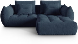 Micadoni Ecksofa Bloom 3-Sitzer Strukturierter Stoff Dunkelblau