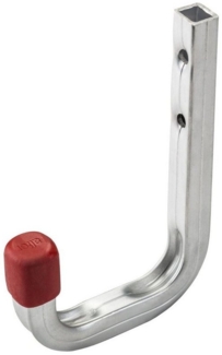 SO-TECH® Wandhaken Garagen-Haken Allzweckhaken Gerätehalter, 120 x 80 mm, (1-St), Metall verzinkt, belastbar bis 45 kg, mit roter Kappe