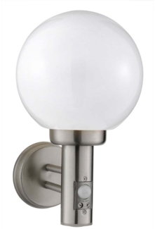 Wandleuchte, Edelstahl, Weiß, H 33 cm, ORB LANTERNS