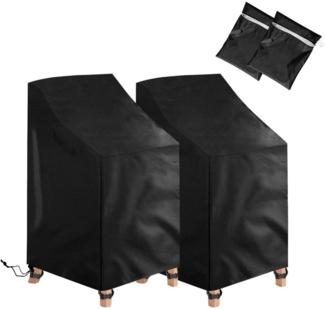 2er Set Gartenstuhl Schutzhülle 72x92x70/120 cm Oxford Winterfest UV-Wasserfest
