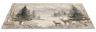 MuchoWow Fußmatte Wald - Hirsche - Winter - Schnee, Rechteckig, innen Schmutzfangmatte, Tür, Schmutzfänger Flur, Teppich, 60x40 cm