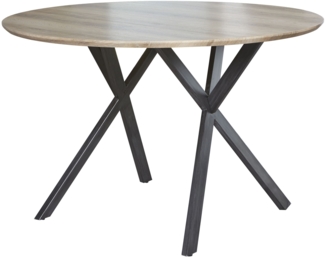 Esstisch HENK 120 cm Tischplatte 3D-Eiche Antik-Effekt rund