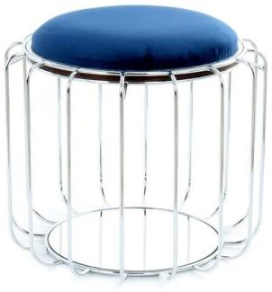 Beistelltisch / Pouf Comfortable 110 Dunkelblau / Silber