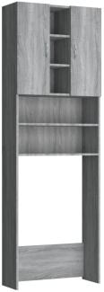 vidaXL Waschmaschinenschrank Grau Sonoma 64x25,5x190 cm