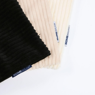 HOME DELUXE Cord Kissenbezug LILO mit Kissenfüllung - Schwarz