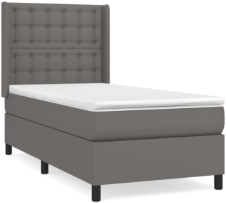 vidaXL Boxspringbett mit Matratze Grau 100x200 cm Kunstleder 3132487