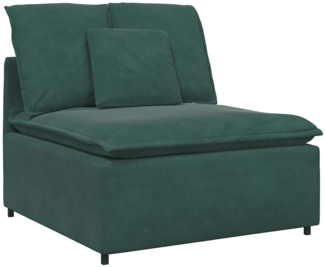 vidaXL Modulares Sofa Mittelmodul mit Kissen Dunkelgrün 100 cm 4104431