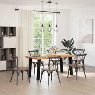 vidaXL Esstisch Hellbraun 180x90x74 cm Massivholz Eiche Rechteckig 3304172