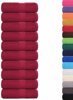 vidaXL Gästetücher 10 Stk. Bordeauxrot 30x50cm 360 g/m² 100% Baumwolle 136733