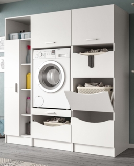 Waschmaschinenumbau Set Flexy in weiß 176 x 196 cm