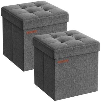 Songmics Sitzhocker faltbarer Hocker (2 St, 2-teiliges Set), mit Stauraum Fußhocker, Falthocker, Sitzwürfel 30 x 30 x 30 cm