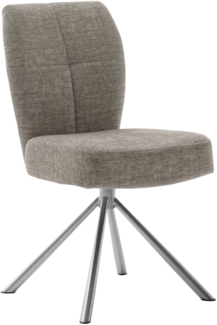 2er Set Esszimmerstuhl Kea - Cappuccino / Edelstahl