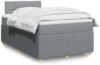 vidaXL Boxspringbett mit Matratze Hellgrau 120x190 cm Stoff 3289695