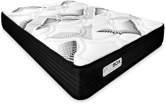 DUÉRMETE ONLINE Viskoelastische Hybrid-Matratze Eco Box mit Taschenfederkern, optimaler Komfort, mittlere Festigkeit, milbendicht, antibakteriell und hypoallergen, 200x200 cm