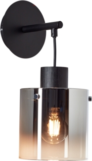 Brilliant Lampe Simonis Wandleuchte schwarz/rauchglas Aluminium schwarz 1x A60, E27, 52 W