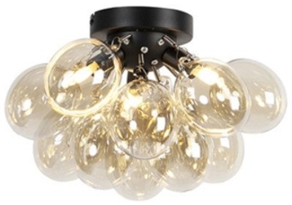 Qazqa Deckenleuchte Uvas, ohne Leuchtmittel, G9, Gold/Messing, Design, Glas, 3-flammig