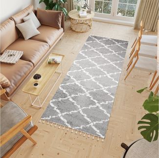 Tapiso Hochflor-Läufer BOHO, rechteckig, Höhe: 40 mm, Wohnzimmer, Schlafzimmer, Shaggy, modern Design