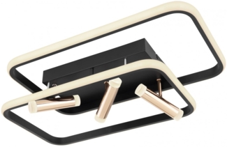 LED Deckenleuchte, dimmbar, Strahler drehbar, gold, schwarz