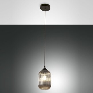 Fabas Luce 3585-40-126 Pendelleuchte Aston grau schwarz E27
