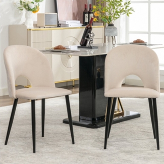 XDeer Esszimmerstuhl Esszimmerstuhl (2 St), Polsterstuhl Design Stuhl mit Rückenlehne, Sitzfläche aus Samt Gestell,Diamantmuster auf der Rückseite