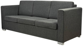 vidaXL 3-Sitzer Sofa Stoff Dunkelgrau [243584]