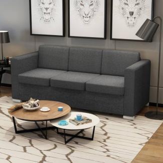 vidaXL 3-Sitzer Sofa Stoff Dunkelgrau [243584]