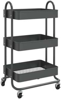 vidaXL 3-Etagen-Wagen Anthrazit 43x34x79 cm Stahl 335867