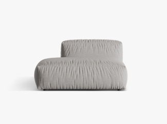 Micadoni Ecksofa-Modul Martina 1-Sitzer Strukturierter Stoff Hellgrau Links