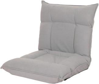 Bodensessel HWC-N44, Relaxsessel Bodenkissen Bodensofa Klappsessel 6 Relaxpositionen, stabiles Gestell Samt ~ hellgrau