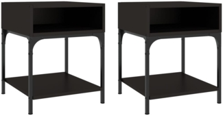 2er-Set Nachttische, Nachtschränke Schwarz 40 x 41 x 50 cm Holzwerkstoff