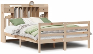 vidaXL Massivholzbett mit Regal ohne Matratze 140x200 cm Kiefernholz 3321938