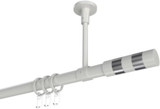 Gardinenstangen-Set Sonette Mavell 520 cm (geteilt in 4x130 cm), 1-läufig, 20 mm Ø Weiß