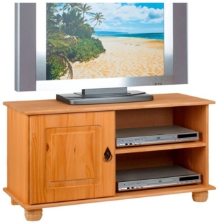 IDIMEX Lowboard Belfort, schöner Fernsehschrank aus Kiefer massiv gebeizt/gewachst, praktisches TV Möbel mit 1 Tür, Zeitloser Fernsehschrank mit 2 Ablageflächen