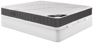 Vente-unique - Set aus Bettgestell + Matratze - 180x200 cm - Taschenfederkern - Auflage Memory Schaum - Stärke 27 cm - Weiß - ATLANTIDE von YSMÉE