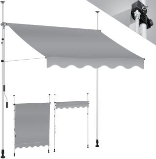 KESSER® Klemmmarkise mit Handkurbel Balkon, Balkonmarkise ohne Bohren, UV-beständig höhenverstellbar wasserabweisend, Sonnenschutz, Terrassenüberdachung, einfache Montage 200cm