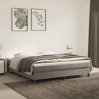 vidaXL Boxspringbett mit Matratze Hellgrau 180x200 cm Samt 3144345