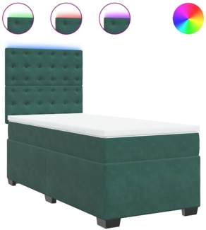 vidaXL Boxspringbett mit Matratze Dunkelgrün 80x200 cm Samt 3293077