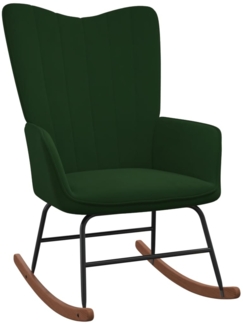 vidaXL Schaukelstuhl Samt Dunkelgrün 327745