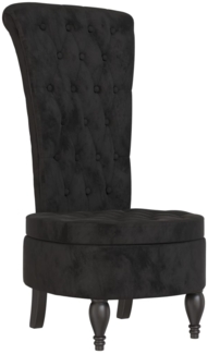 vidaXL Polsterstuhl mit Hoher Rückenlehne Schwarz Samt Knopfheftung 352468