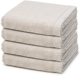 Cawö Lifestyle 4 tlg. Frottier-Set - 4 X Handtuch (50 X 100cm) - 520 g/m2 - Travertin
