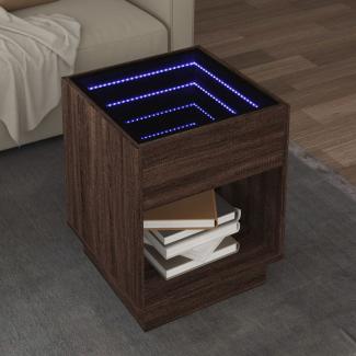 vidaXL Couchtisch mit Infinity-LED Braun Eichen-Optik 40x40x50 cm 847650