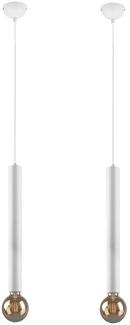 2x Pendellampe, Höhenanpassung, Metall, weiß, H 150cm